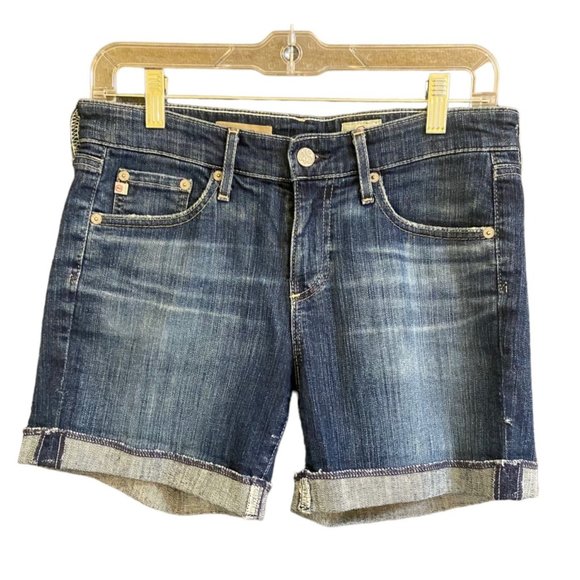 ADRIANO GOLDSCHMEID WOMEN'S THE HAILEY EX-BOYFRIEND ROLL UP DENIM SHORTS SZ 26 - Picture 1 of 7